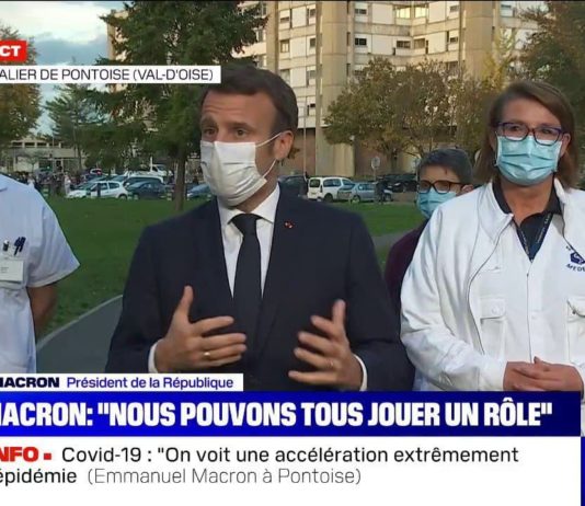 Der Besuch von Emmanuel Macron in einem Krankenhaus in Pontoise: „Hat der Präsident Masken mitgebracht? Betten? Nein!“.