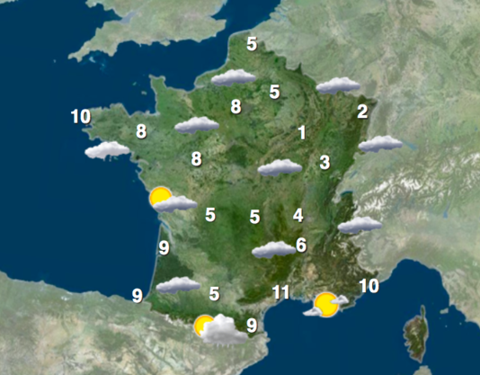 2. Dezember 2020: Das Wetter in Frankreich