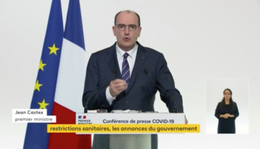 Pressekonferenz Jean Castex und Olivier Veran