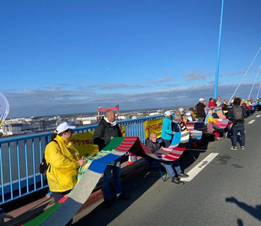 In Saint-Nazaire wurde ein mehr als 3 Kilometer langer Schal für den Telethon gestrickt