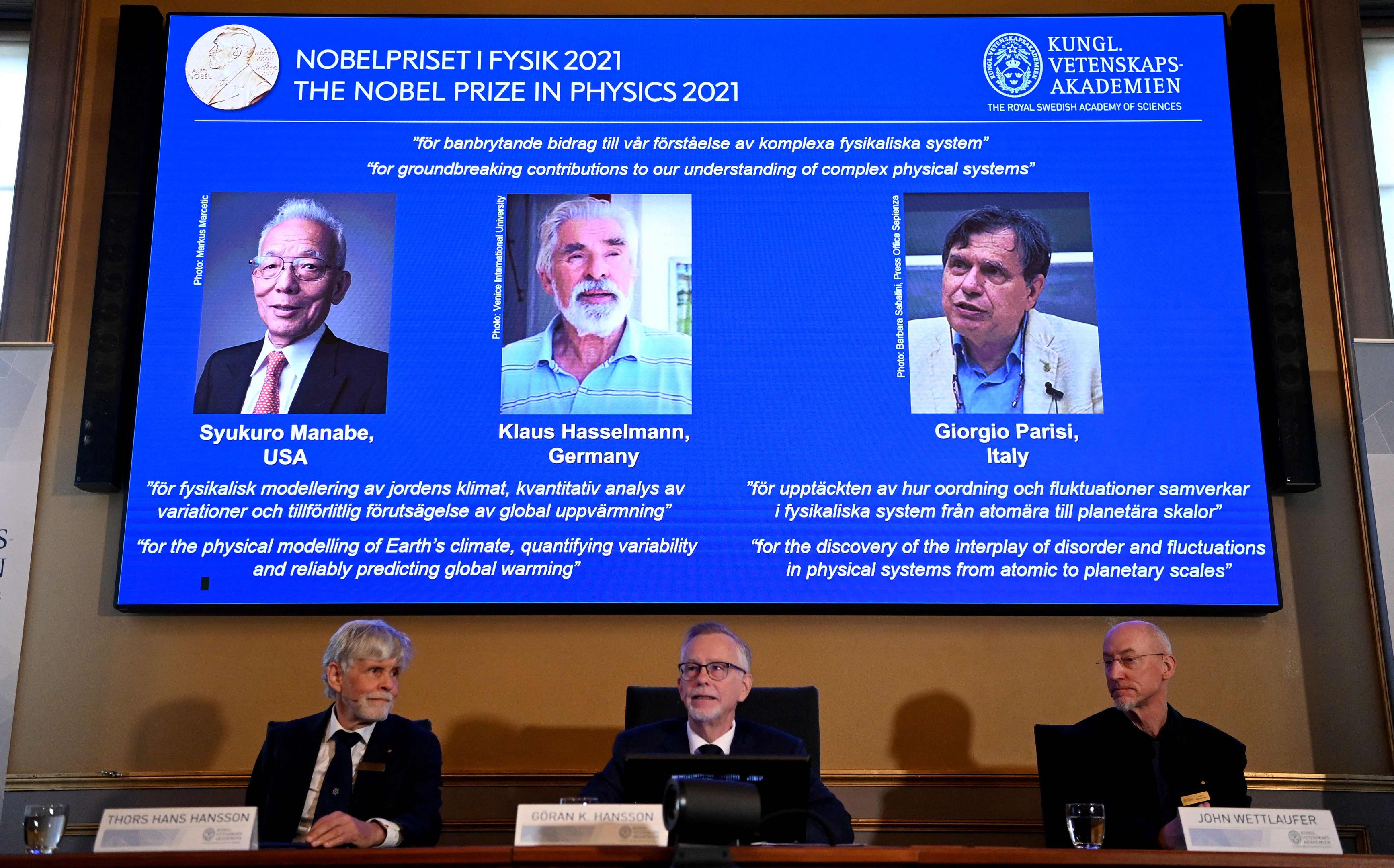 Nobelpreis für Physik geht an zwei Klimaexperten und einen italienischen Theoretiker