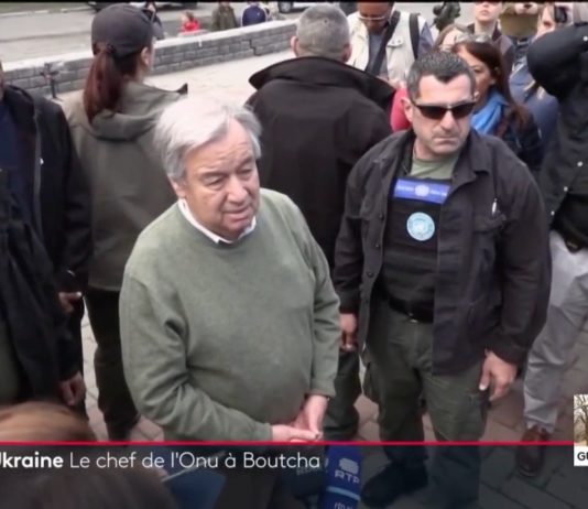 Ukraine-Krieg: UN-Generalsekretär Antonio Guterres in Butscha