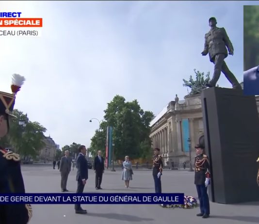 Emmanuel Macron bei Gedenkfeier zum 8. Mai auf den Champs-Elysées