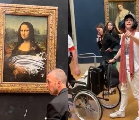 Paris: Junger Mann wirft Sahnetorte auf die Mona Lisa