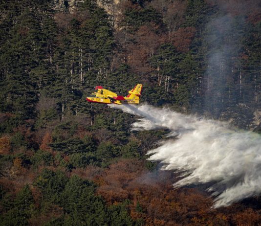 Aveyron: 140 ha Vegetation in Comprégnac in Flammen aufgegangen Löschflugzeug