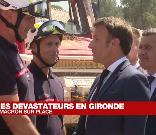 Emmanuel Macron besucht nach den verheerenden Bränden die Gironde Macron_Gironde