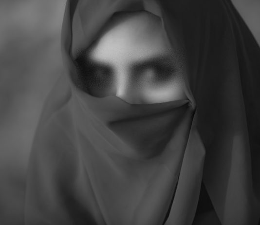 Junge Frau wegen Terrorverdacht angeklagt Illustration_Schleier