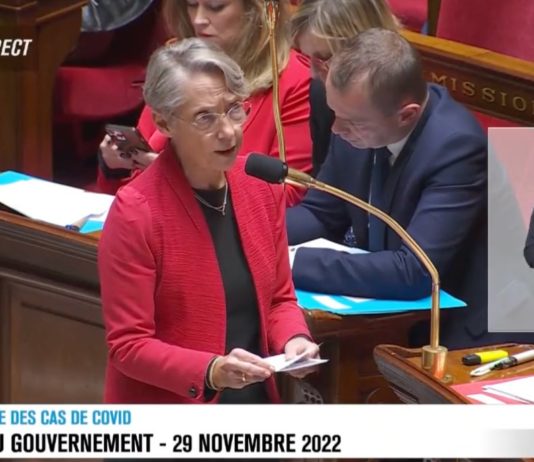 Covid-19: Elisabeth Borne ruft zum Tragen von Masken in öffentlichen Verkehrsmitteln auf Borne_Nationalversammlung29112022