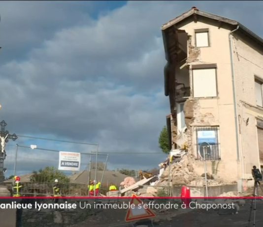 Einsturz eines Wohngebäudes in der Nähe von Lyon Eingestuerztes_Wohngebaeude