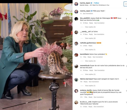 „Prêts pour Noël“: Marine Le Pen postet Video mit ihren Katzen auf Instagram Le_Pen_Christmas
