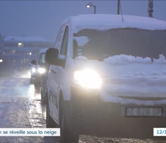 Kältewelle: Die Stadt Lyon erwachte heute im Schnee Lyon_Schnee