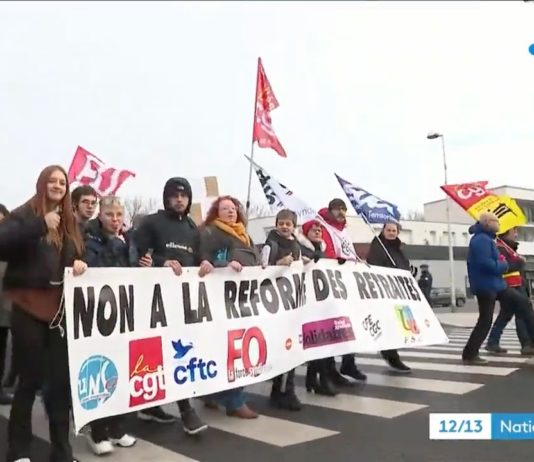 Rentenreform: Demonstranten geben sich auch am fünften Tag der Proteste entschlossen Demo_Renten_Screen_France3