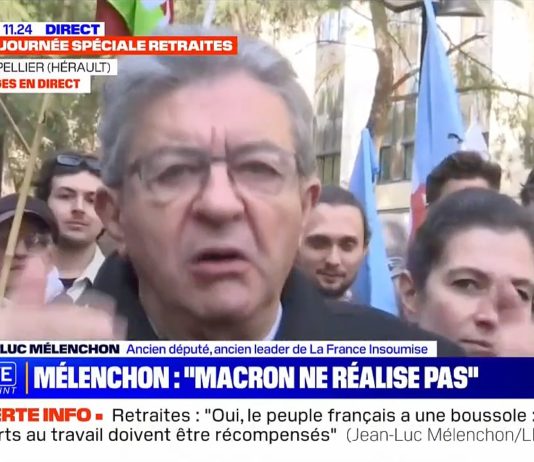 Rentenreform: Jean-Luc Mélenchon ruft dazu auf, am 7. März „alles zu blockieren“ Melenchon_Montpellier_BFMTV