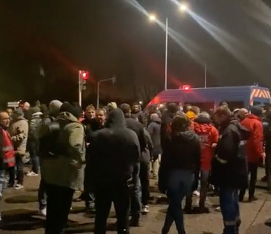 Kraftstoff: Zwangsmaßnahmen in der Raffinerie von Gonfreville-l’Orcher – Polizeikräfte vor Ort Blockade_Gonfreville-lOrcher