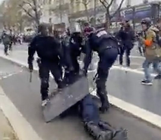 Rentenreform: Mindestens 320 verletzte Polizisten nach einem von Gewalt geprägten Mobilisierungstag Polizisten_retten_verletzten_Kollegen_Screen
