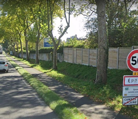 Gemeinde in Nordfrankreich stellt 10 Stoppschilder innerhalb von 200 Metern auf Epron_Calvados_Google