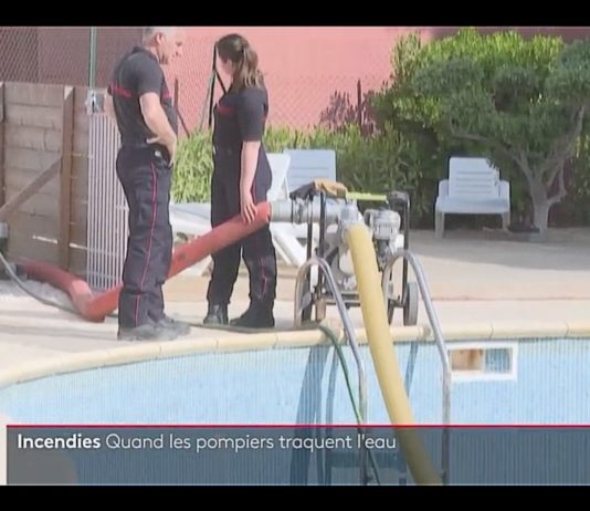 Brände: Wegen Wassermangels leert die Feuerwehr in den östlichen Pyrenäen Schwimmbäder der Villen Feuerwehr_Leert_Schwimmbecken_ScreenF2