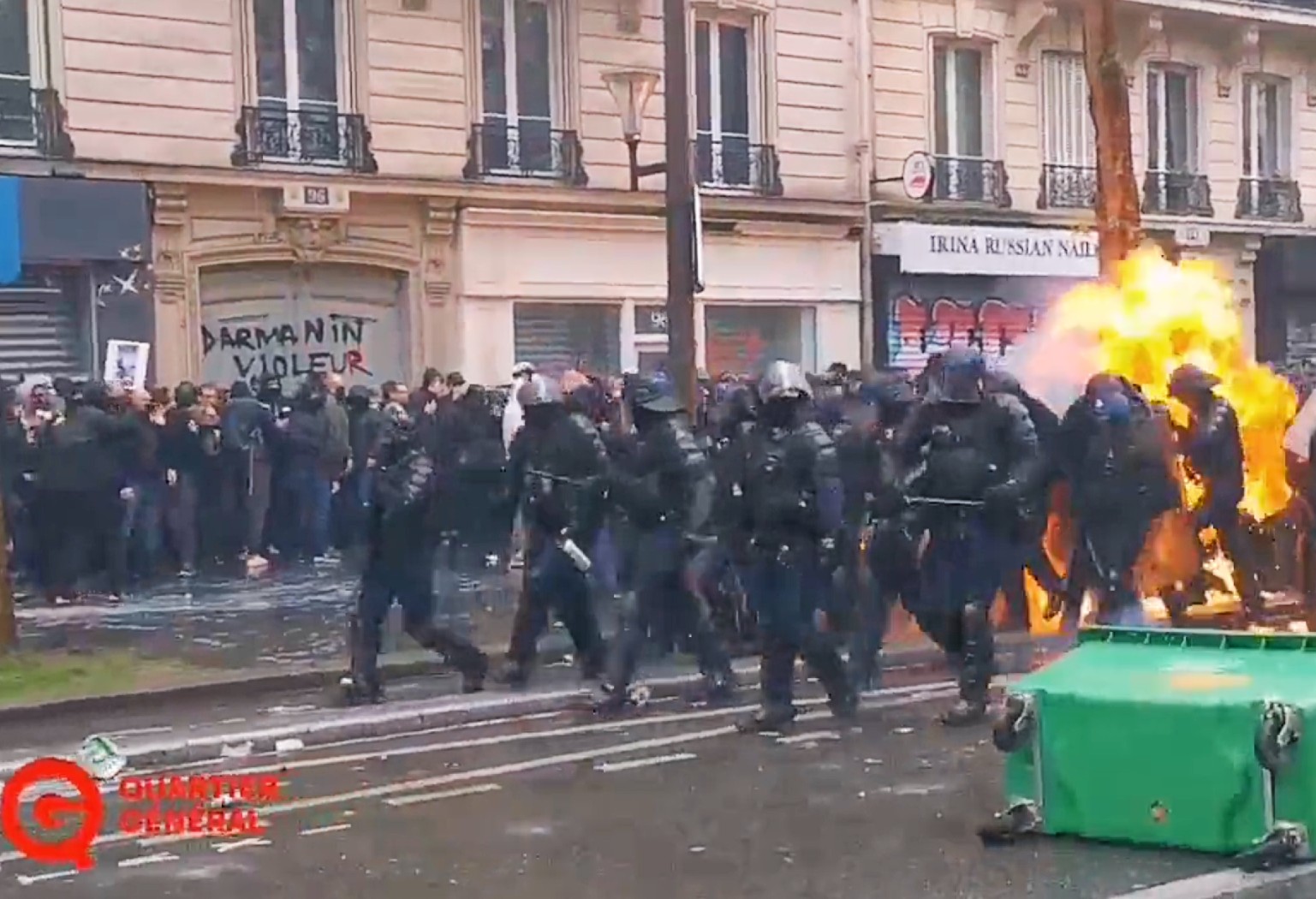 1. Mai-Demonstrationen: Polizisten werden in Paris von Molotowcocktail getroffen