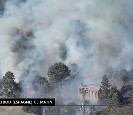 Waldbrände: Feuer bedrohen Wohnhäuser an der französisch-spanischen Grenze Feuer_Grenze_Spanien_ScreenF2