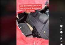 Straßburg: Ist wirklich ein Meteorit auf ein Auto gestürzt? Polizei und Feuerwehr vermuten das Meteorit_Strassburg_ScreenTikTok