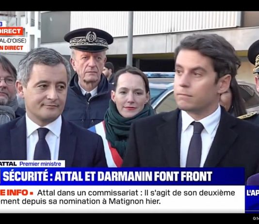 Gabriel Attal besucht Polizeikommissariat: „Es gibt keine Gesellschaft ohne Regeln und Ordnung“ Attal_Darmanin_ScreenBFMTV