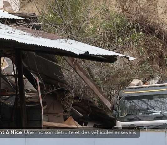 Alpes-Maritimes: In Nizza begräbt ein Erdrutsch vier Fahrzeuge und Teil eines Hangars unter sich Erdrutsch_Nizza_ScreenF2