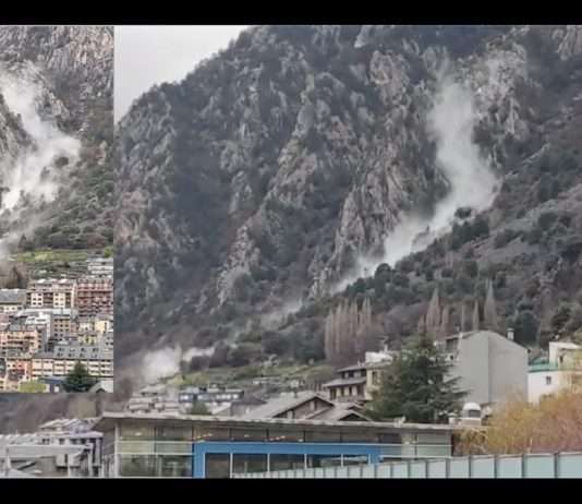 180 Tonnen Felsgestein am Sonntag neben Wohngebieten in Andorra-la-Vieja hinabgestürzt Felssturz_Andorra_ScreenX