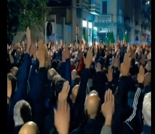 Faschistischer Gruß bei Demonstration in Mailand: Ermittlungen eingeleitet Faschistengruss_Mailand_ScreenX