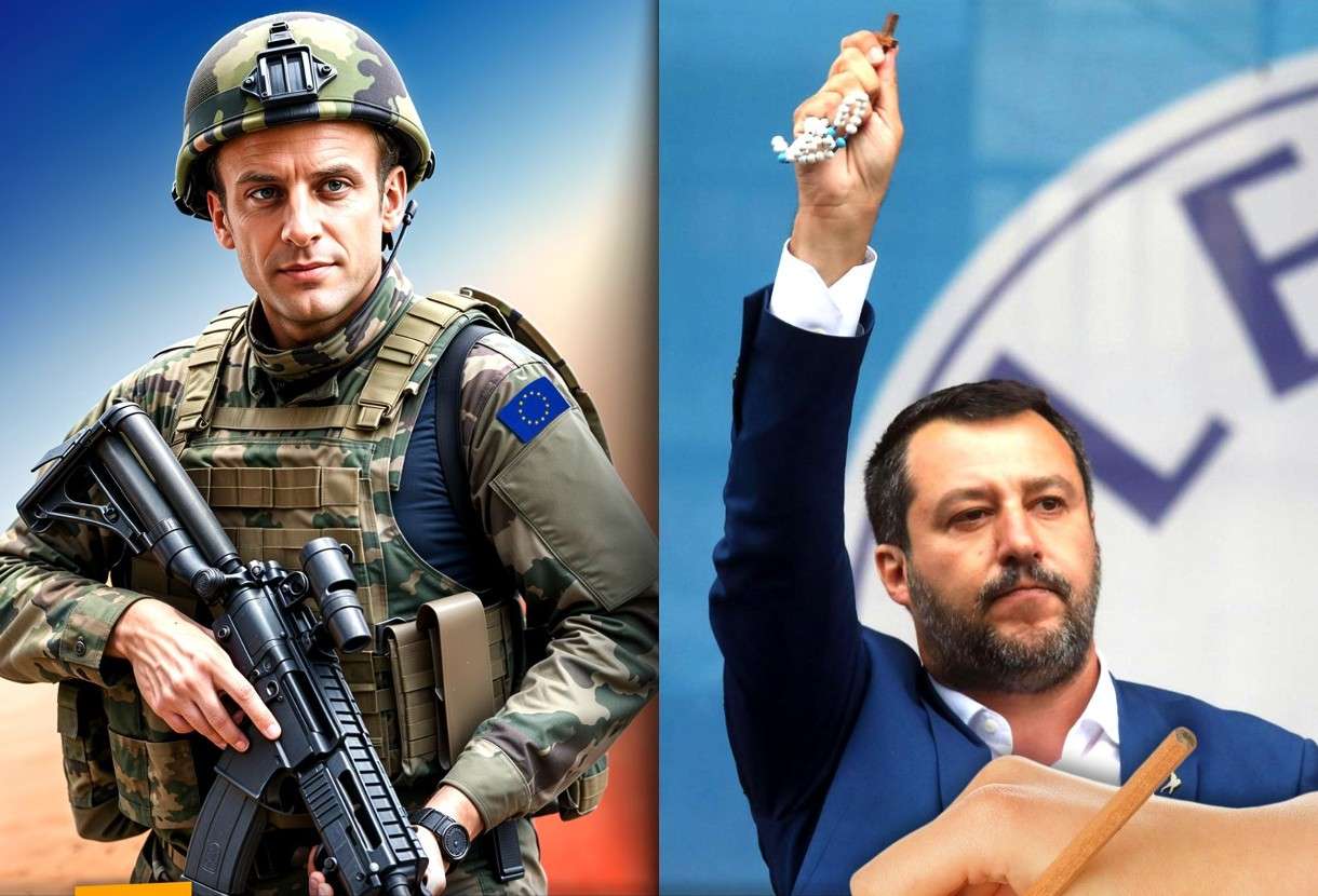 Ukraine-Krieg: Matteo Salvini veröffentlicht Fotomontage von Emmanuel Macron in Kampfuniform