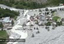 Wetterchaos im Departement Isère: Zerstörte Talregion aus der Luft betrachtet Zerstoerung_Isere_ScreenF2