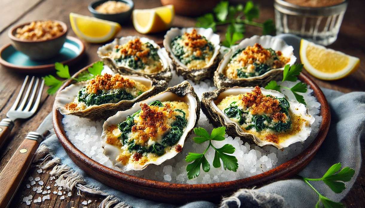 Austern à la Rockefeller: Herkunft, Geschichte und Rezept