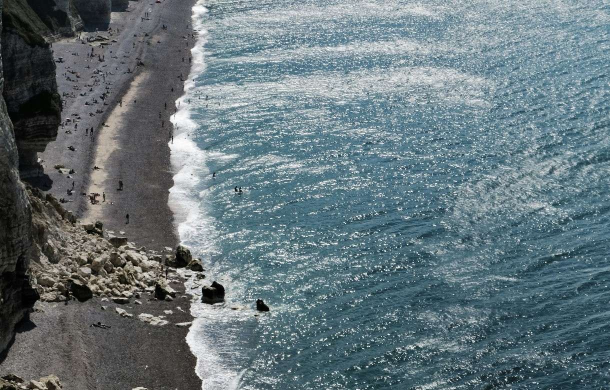 Spektakulärer Felssturz in Octeville-sur-Mer
