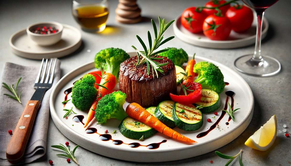 Filet Mignon mit gedünstetem Gemüse: Schmackhaft und Leicht
