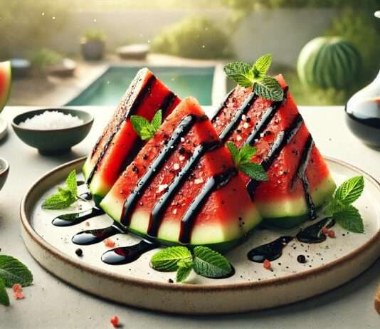 Wassermelone für die heißen Tage: Gegrillte Wassermelone mit Balsamico-Reduktion Gegrillte_Wassermelone