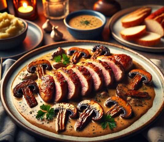 Entenbrust mit Périgord-Cèpes-Sauce: Eine Hommage an die französische Gourmetküche Entenbrust-Cepes-Sauce