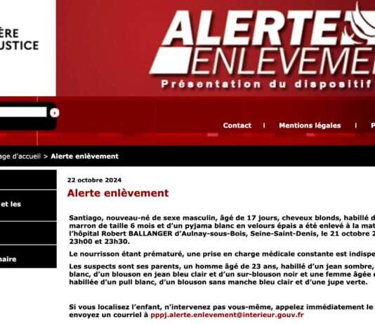 Kindesentführung in Seine-Saint-Denis: Alarm ausgelöst, um 17 Tage altes Baby zu finden Screenshot_Web