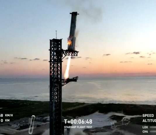 SpaceX: Historische Leistung – Erster erfolgreicher Flug mit Rückholung der Starship-Trägerrakete Test_Starship_ScreenX