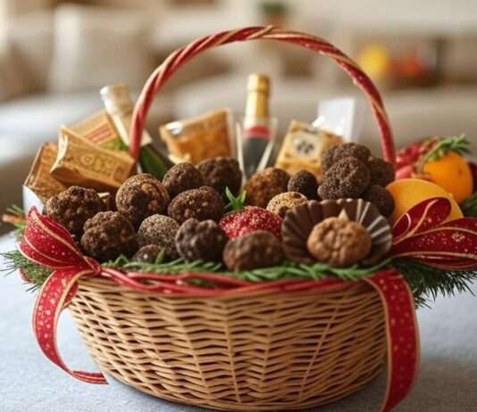 Zu viel gegessen an Weihnachten? Festliche Essenskörbe gegen Lebensmittelverschwendung in Frankreich Festliche_Essesnskörbe_Illustration