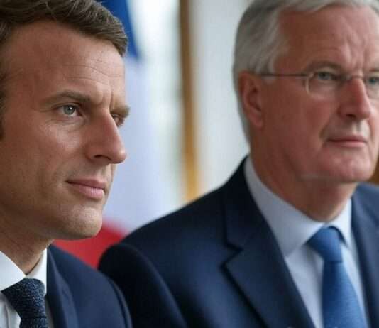 Krisenbewältigung in Frankreich: Sondergesetz soll öffentlichen Dienst absichern Macron_Barnier_IllustrationKI