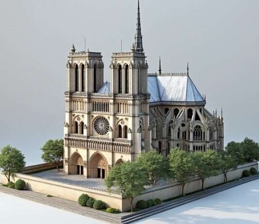 Wie KI und moderne Technologien Notre-Dame zu neuem Leben verhalfen Notre-Dame_Modell_Illustration