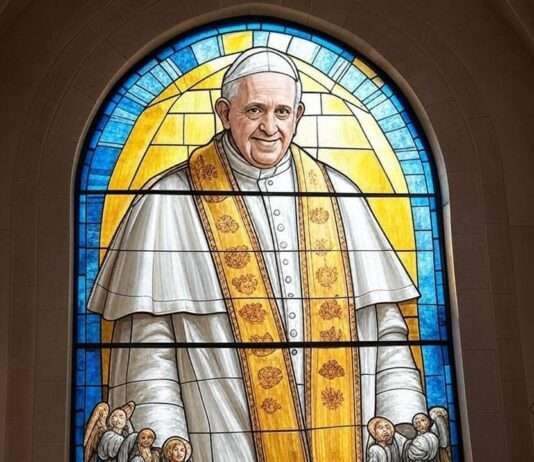 Ein Papst geht: Der Tod von Franziskus und Trumps Kalkül Papst_Franziskus_Illustration_Kirchenfenster