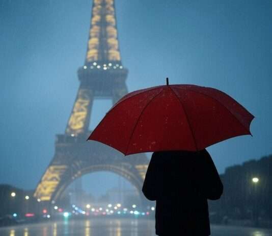 Verregnet und verzaubert: Wie der Regen die Kunst erobert Regen_Paris_Illustration