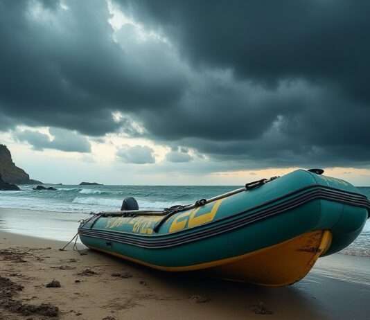 85 Migranten bei Überquerungsversuch des Ärmelkanals aus Seenot gerettet Schlauchboot_Strand_Ärmelkanal