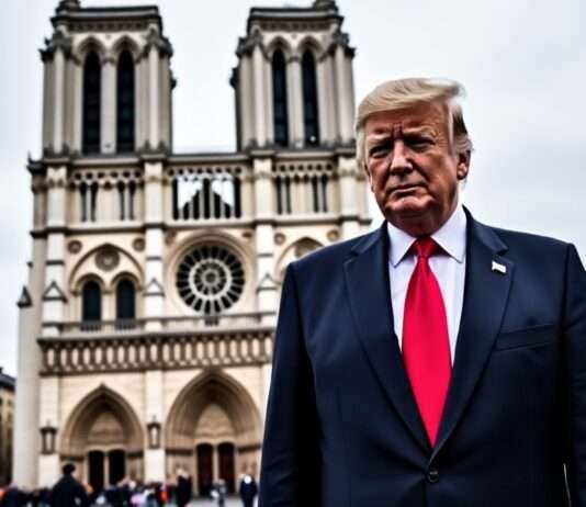 Donald Trump zur Wiedereröffnung von Notre-Dame in Paris erwartet Trump_Paris_Illustration