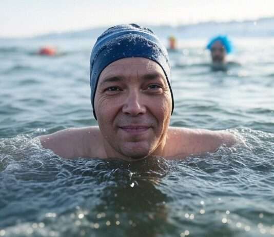 Eiskaltes Vergnügen: Schwimmen bei 6 Grad in der Haute-Savoie Winterbaden_Illustration