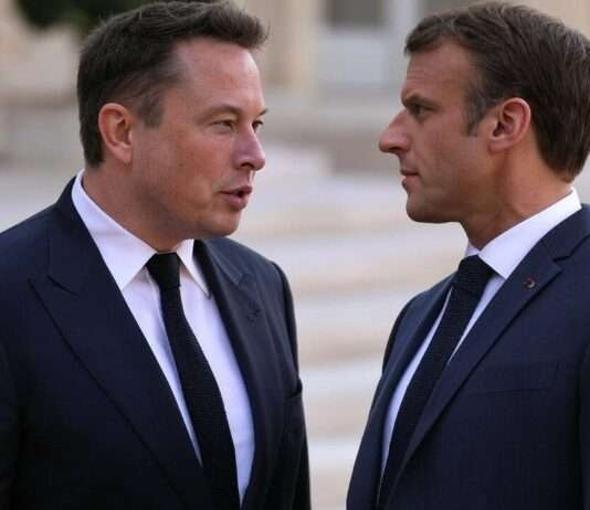 Elon Musk: Ein umstrittener Gast beim KI-Gipfel in Frankreich Elon-Musk_Emmanuel-Macron_Illustration