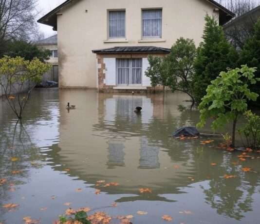 Überschwemmungen in Rennes: Eine Stadt kämpft gegen die Fluten Haus_Überschwemmung_Illustration