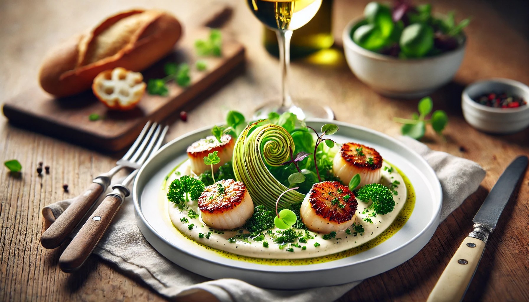 Jakobsmuscheln auf Lauchfondue: Ein Klassiker der gehobenen Küche