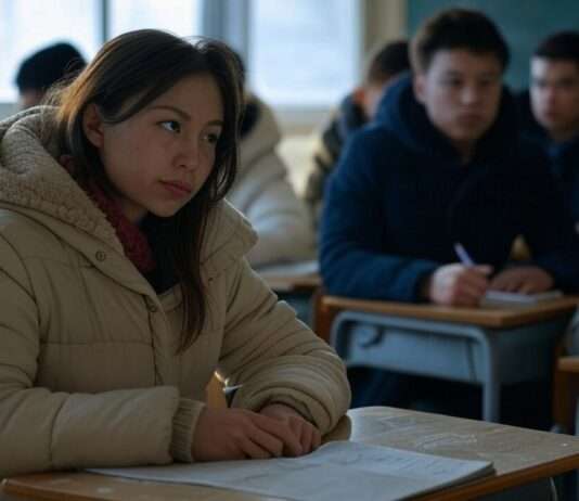 Frieren im Klassenzimmer: Proteste der Schüler in Amiens gegen eisige Temperaturen Klassenzimmer_Kälte_Illustration