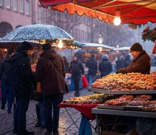 Kältewelle in Straßburg: Wie sich die Menschen im Bas-Rhin an die Kälte anpassen Markt_Menschen_Kälte_Illustration